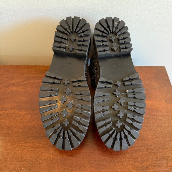 EUC Cecelia New York Black and Gold Combat Boots with Chunky Sole - Picture 5 of 5